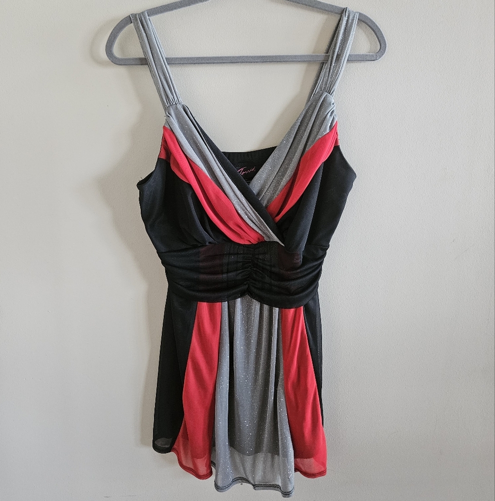 Torrid Old Label Sleeveless Sparkle Colorblock Top-Fits Like XL